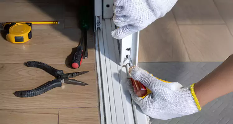 Backyard Sliding Door Track Repair in Bradenton, FL